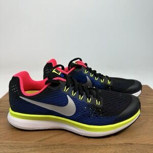 New Big Kids Nike Zoom Pegasus 34 Black Athletic Running Shoes Sneakers Size 5 Y